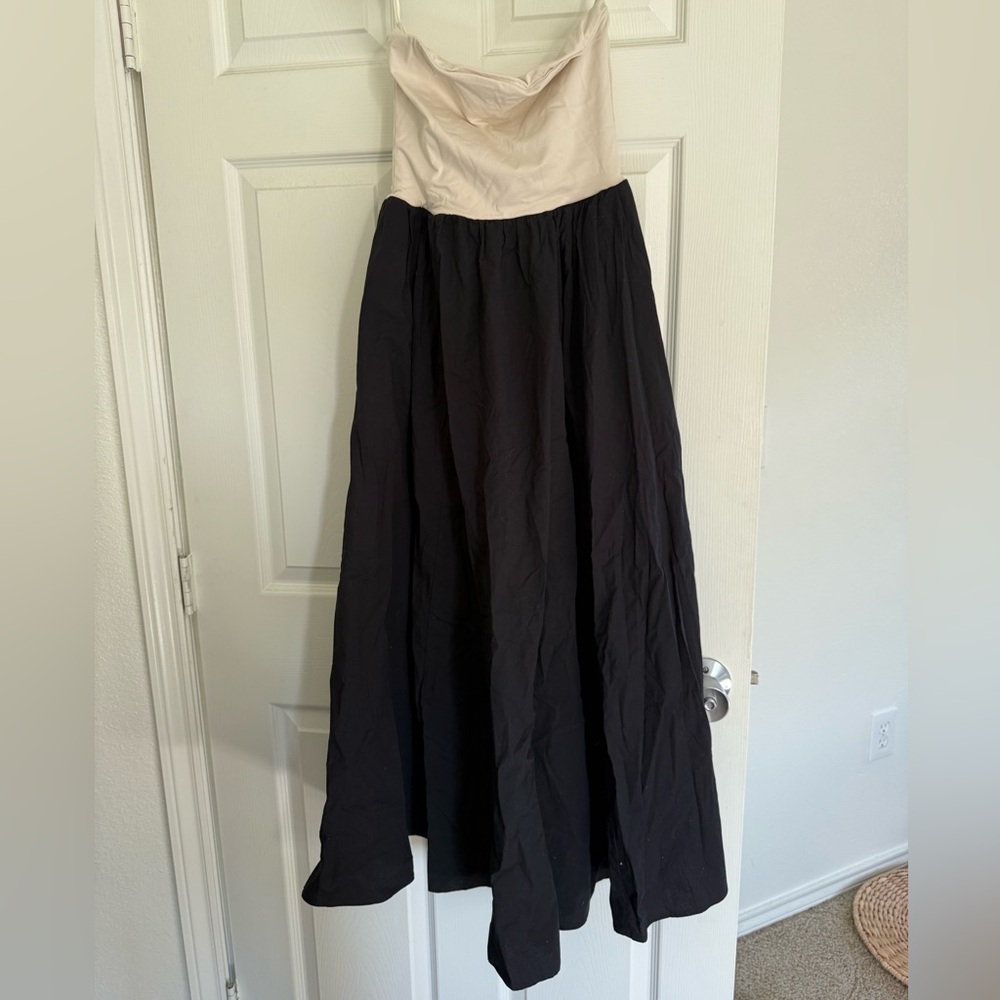 J. Crew Black and Cream Maxi Dress